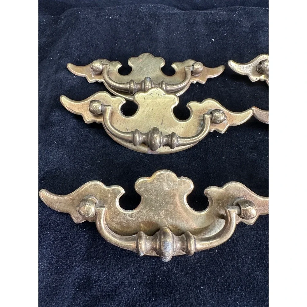 Vintage Brass Drawer Pulls Lot Set of 6 Vintage Hardware MCM 5